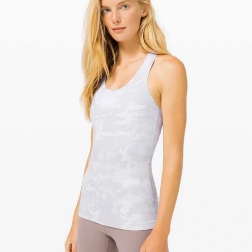 Lululemon cool racerback tank size 8 white camo